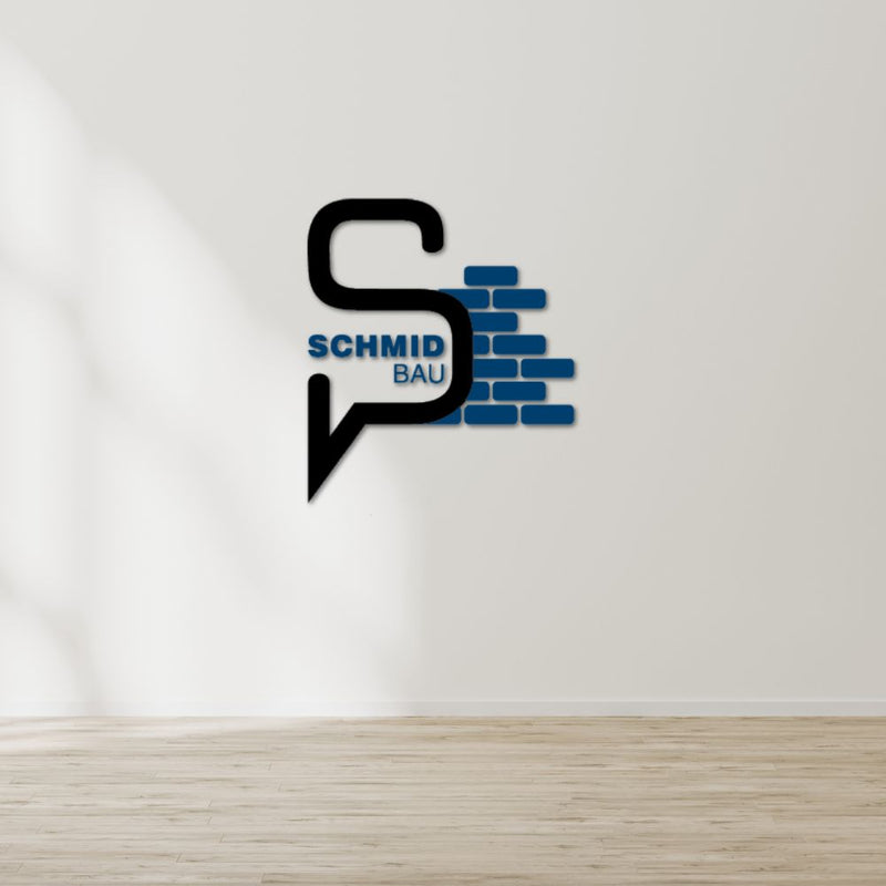 3D-Wandlogo für Schmid Bau