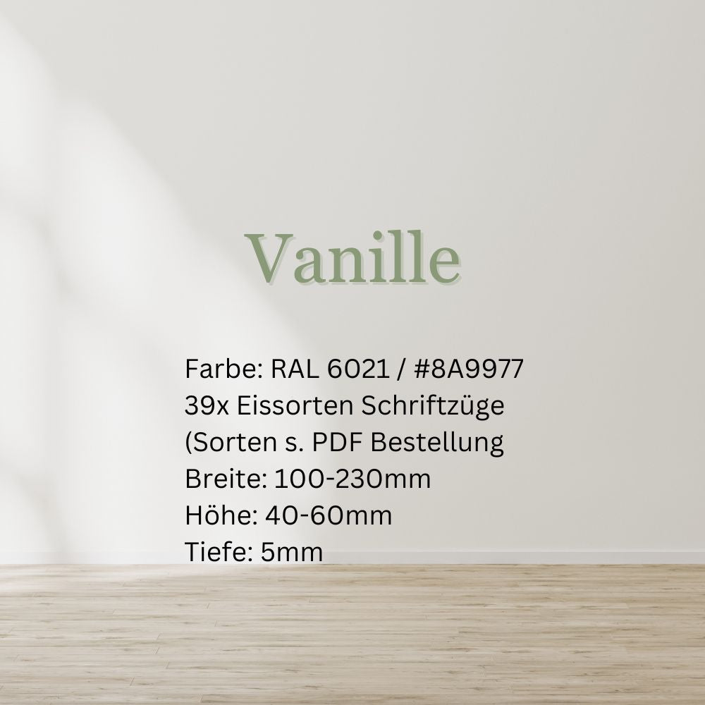 Individuelles 3D-Logo für die Eissorten von Don Peppino