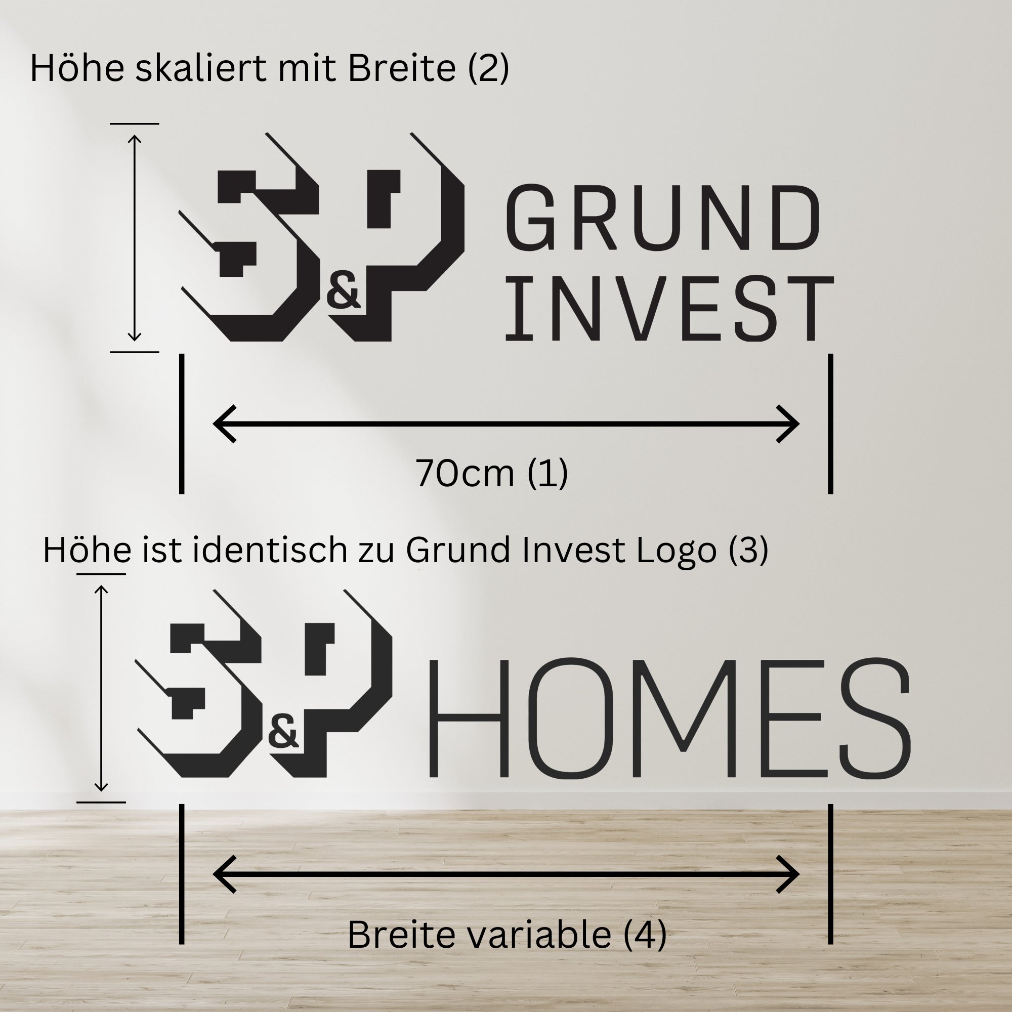 Individuelles 3D-Logo für dein Unternehmen 'S&P'